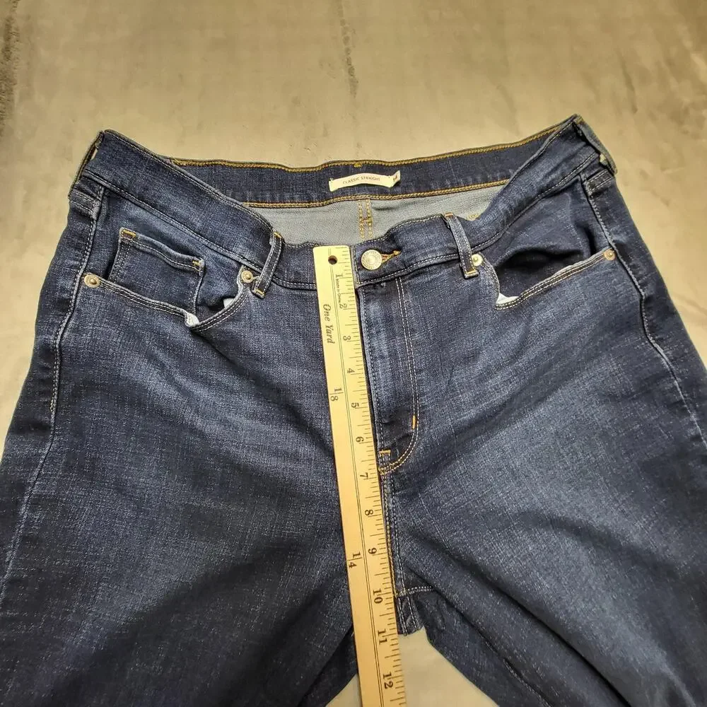 Levi's Jeans Womens 14 Blue Classic Straight Stretch Denim Dark Wash W32 L30